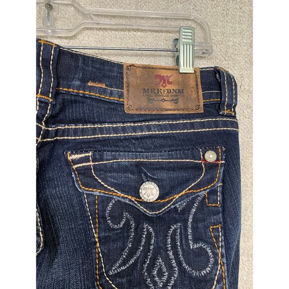 MEK Denim Jeans Capri Pants Womens‎ 32 x 23 Dark Wash New Mazatlan Embroidered - Picture 4 of 11